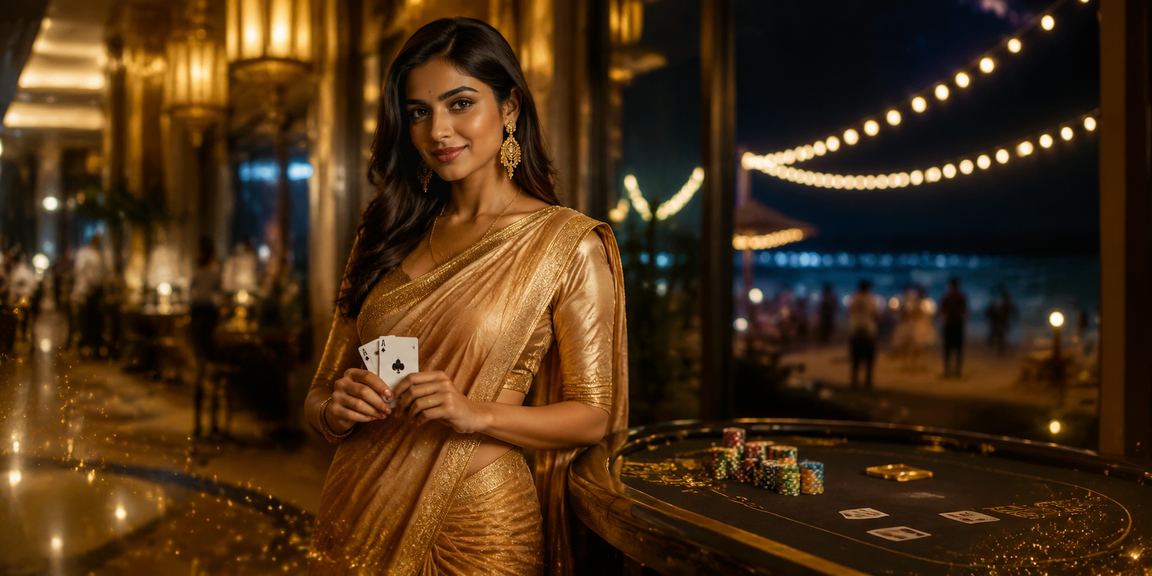 A Bangladeshi woman enjoying a poker game in Cox's Bazar
