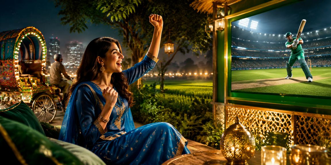 ঢাকায় সালোয়ার কামিজ পরে ক্রিকেট বেটিং উপভোগ করছেন একজন ব্যবহারকারী